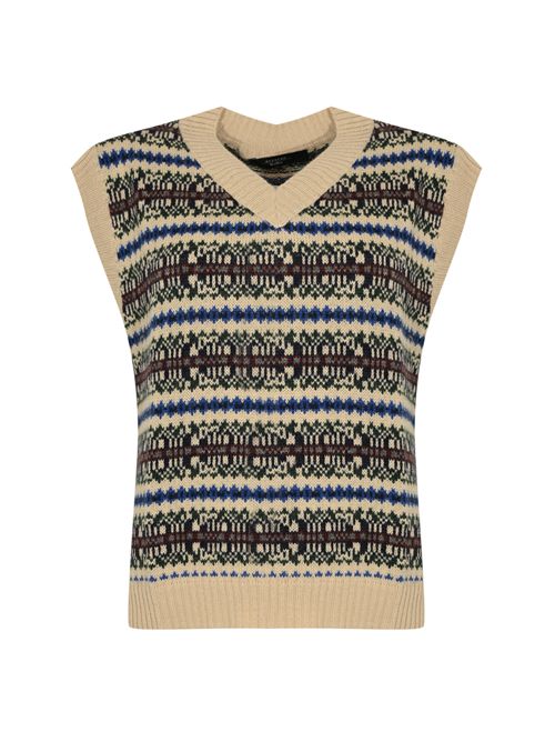 Gilet Fleres in jacquard di alpaca e lana Ecrù WEEKEND MAX MARA | 2525356022600026